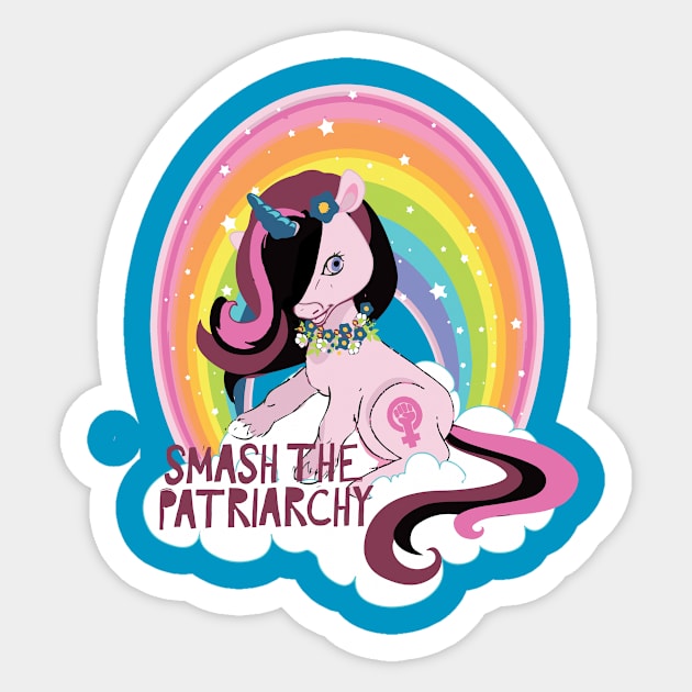 Unicorns Smash The Patriarchy Sticker by punxuk